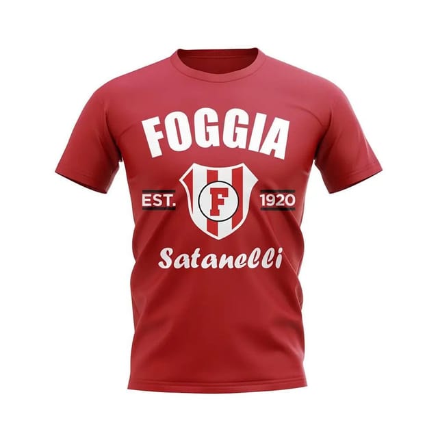 Foggia Foggia Men's Personalised Established Football T-Shirt in Red - 2