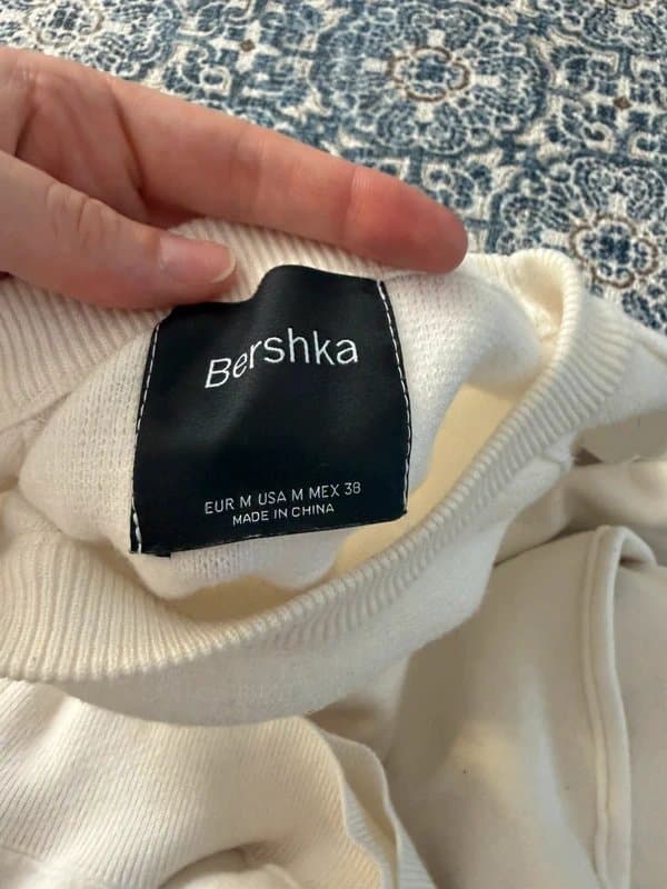 Bershka white basic knitted jumper