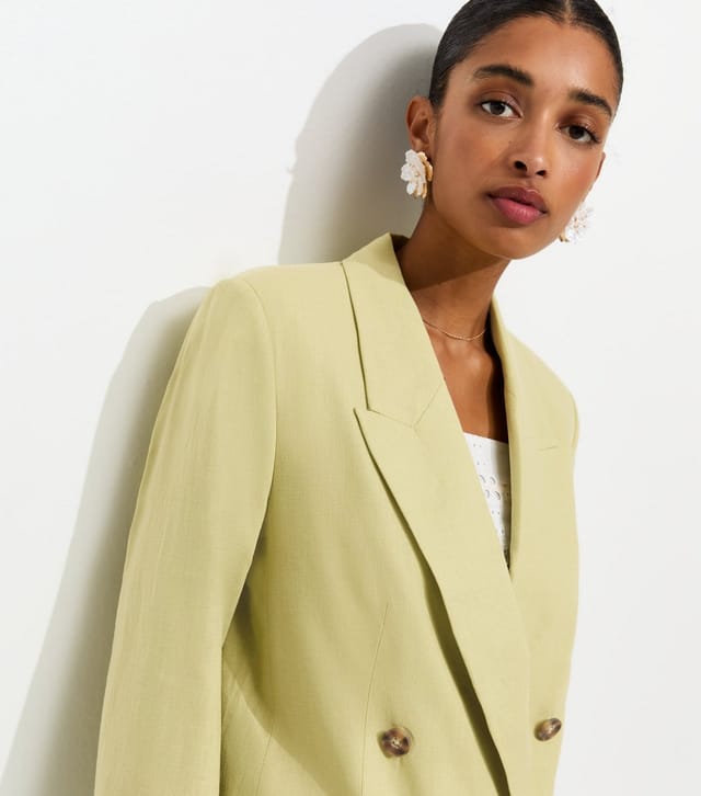 New Look Women's Bright Green Linen Blend Blazer New Look - 3