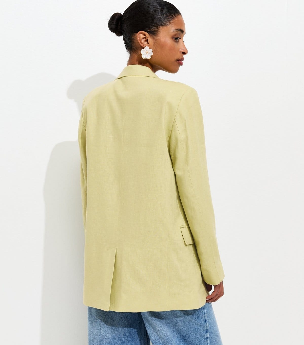 New Look Women's Bright Green Linen Blend Blazer New Look - 4