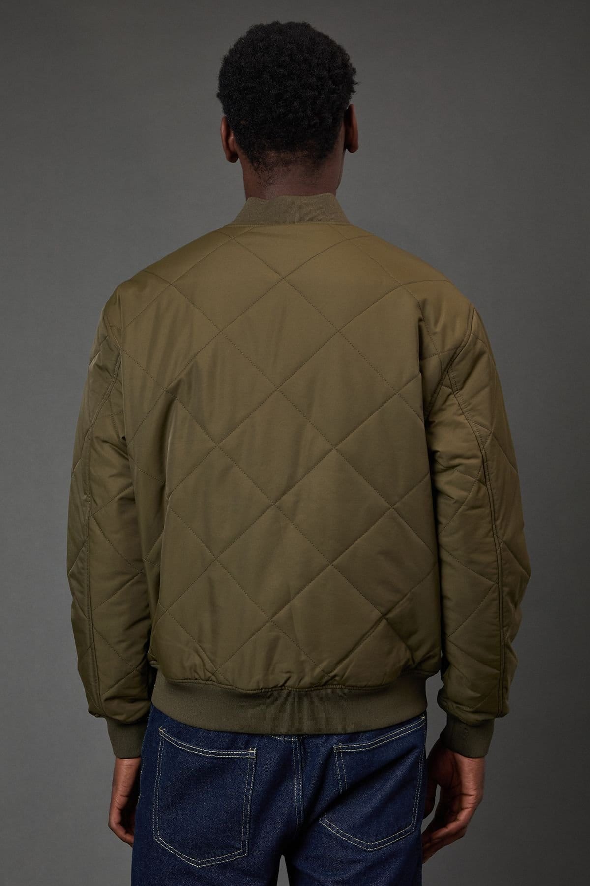 Burton Burton Men's Khaki Diamond Quilted Bomber Jacket - 4