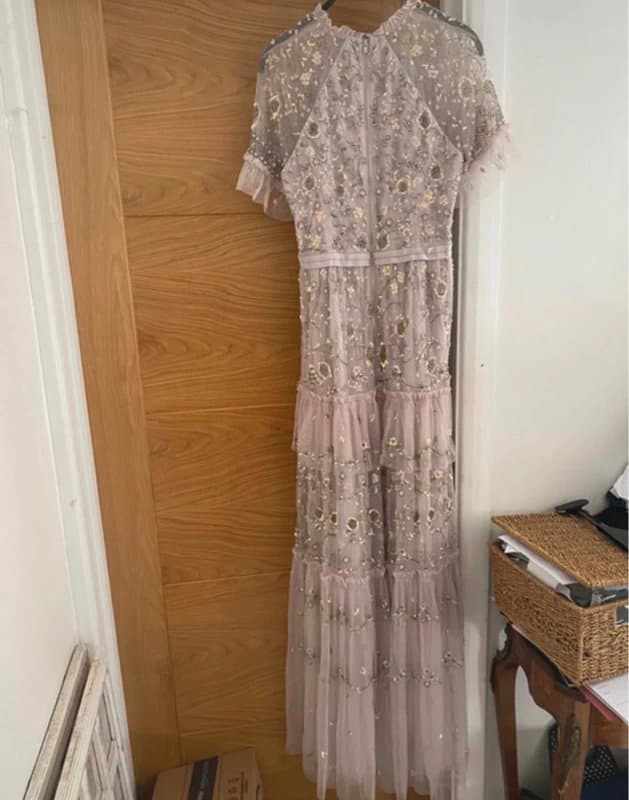 Needle & Thread Needle & Thread Nude Rose Constellation Sequin Embellished Tulle Tiered Frill Gown Maxi Dress