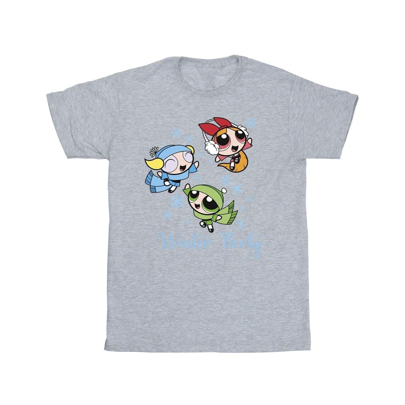 Powerpuff Girls Powerpuff Girls Men's Winter Party T-Shirt in Grey