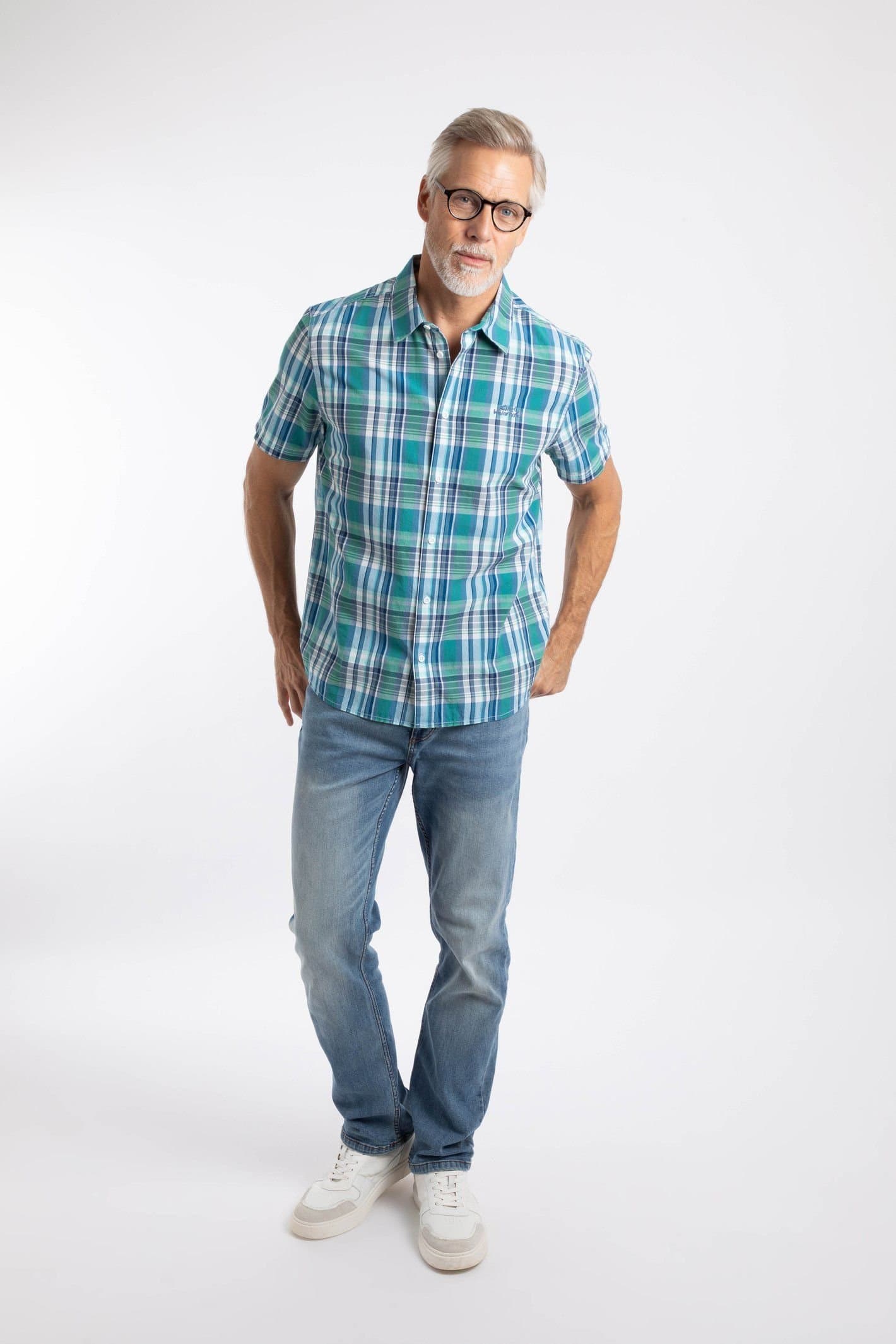 Weird Fish Weird Fish Men's Judd Short Sleeve Check Shirt in Blue