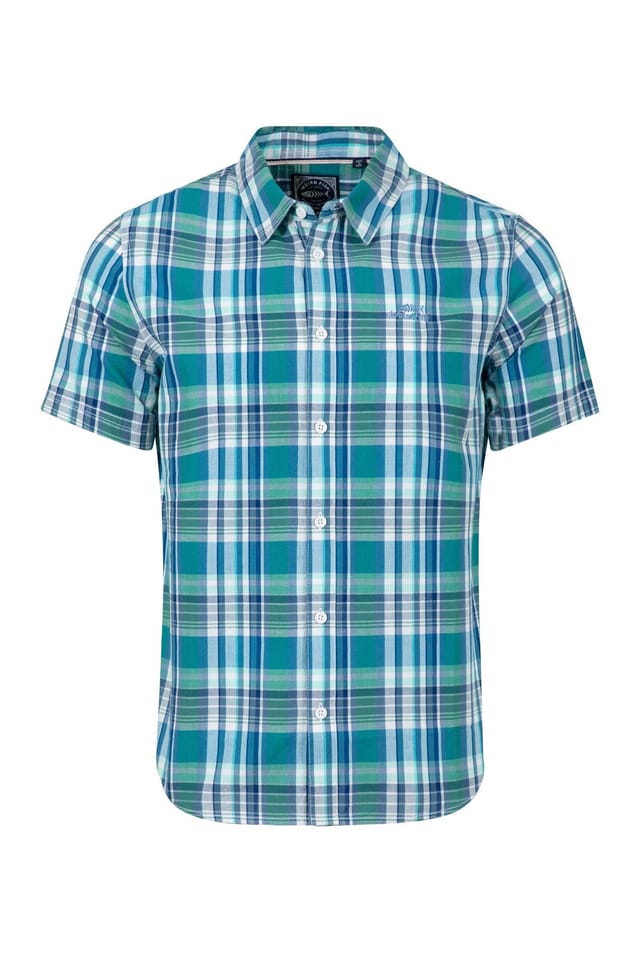 Weird Fish Weird Fish Men's Judd Short Sleeve Check Shirt in Blue - 2