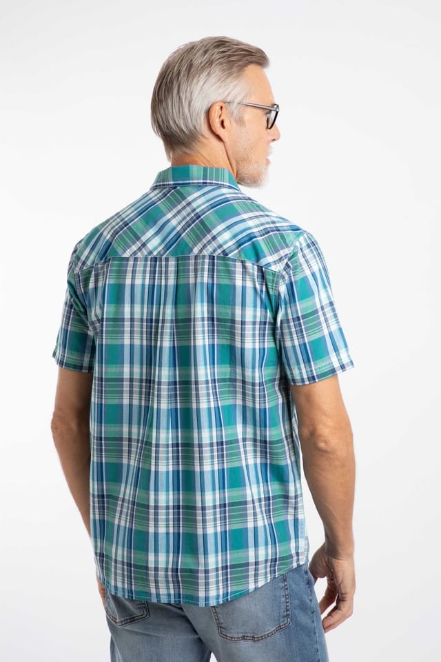 Weird Fish Weird Fish Men's Judd Short Sleeve Check Shirt in Blue - 3