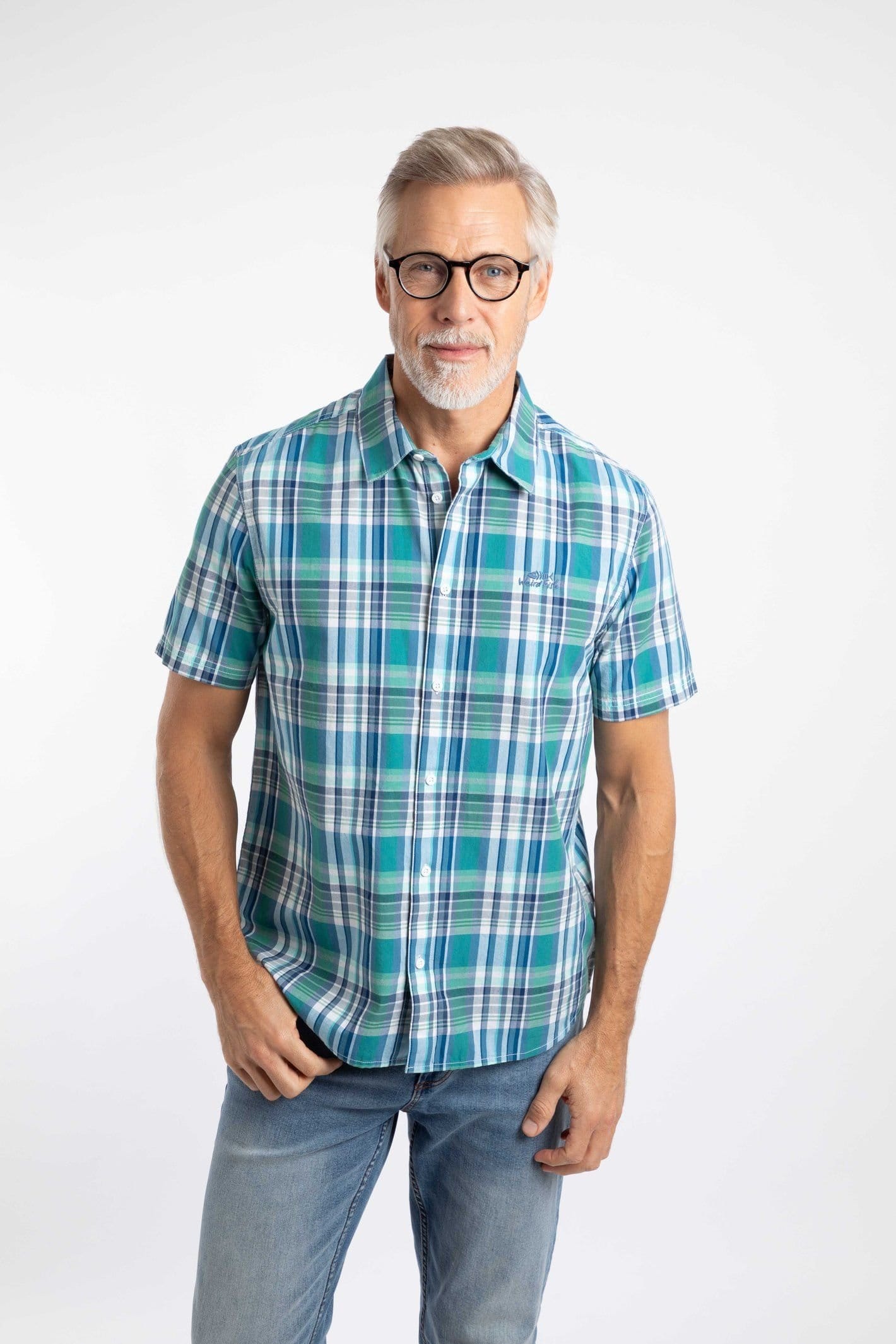 Weird Fish Weird Fish Men's Judd Short Sleeve Check Shirt in Blue - 4