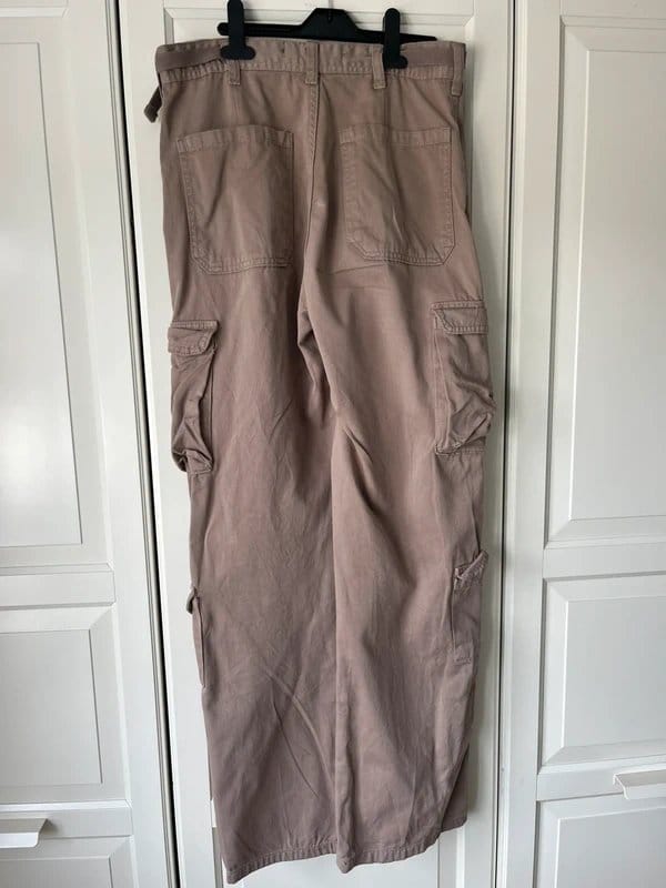 Bershka Brown Cargo Pants With Adjustable Sides