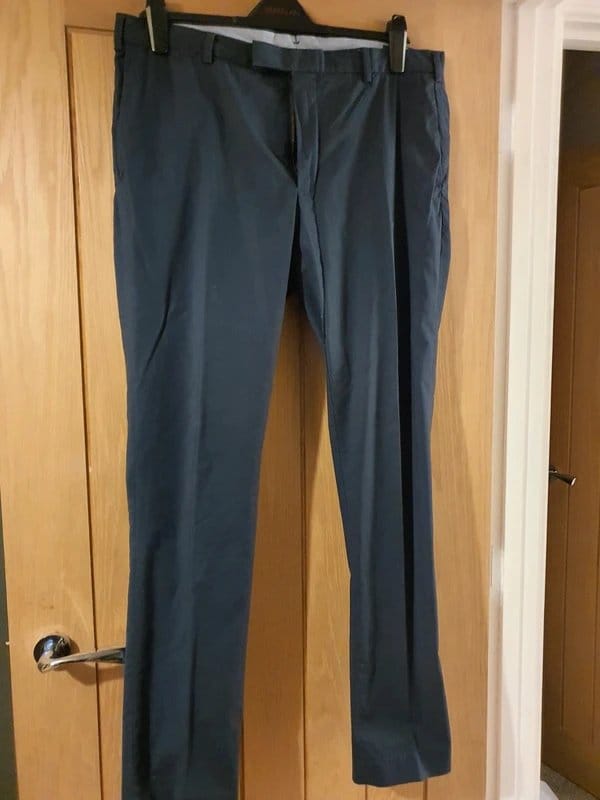 Polo Ralph Lauren Men's Navy Blue Chino Style Slim Fit Trousers size 36L - 1