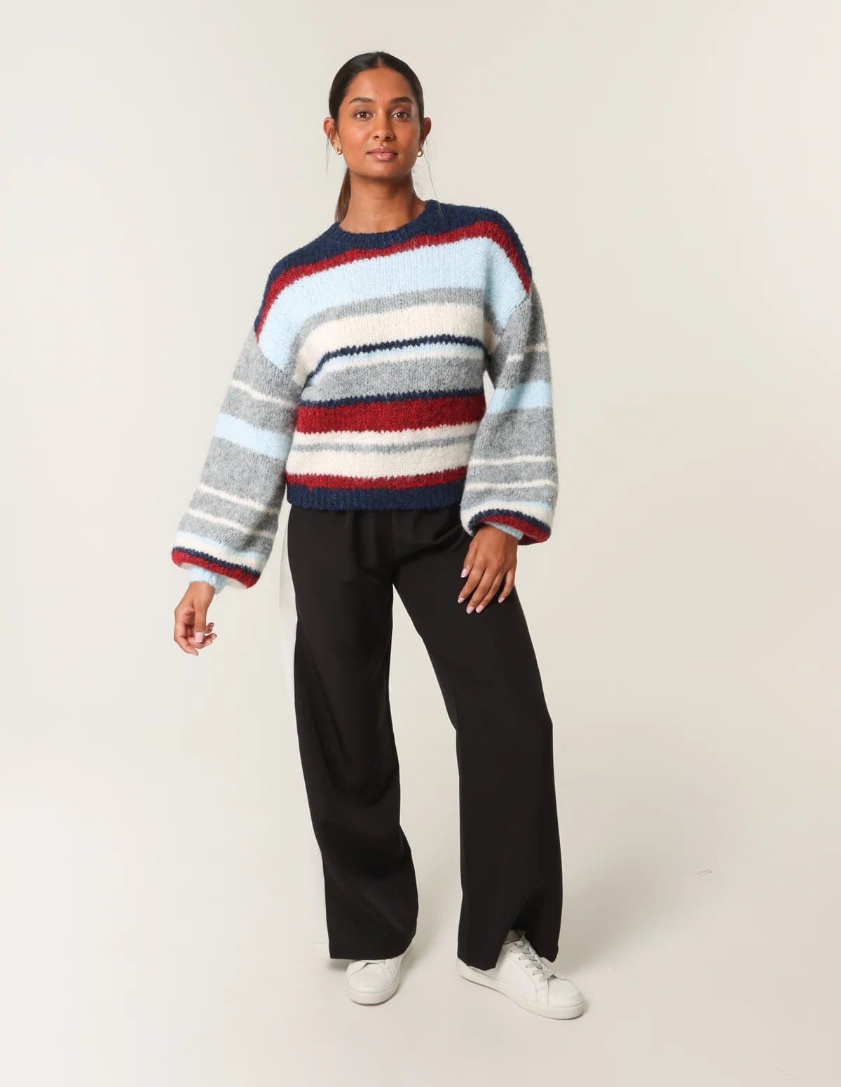 Blue Vanilla Colourful Block Horizontal Stripes Jumper - 4