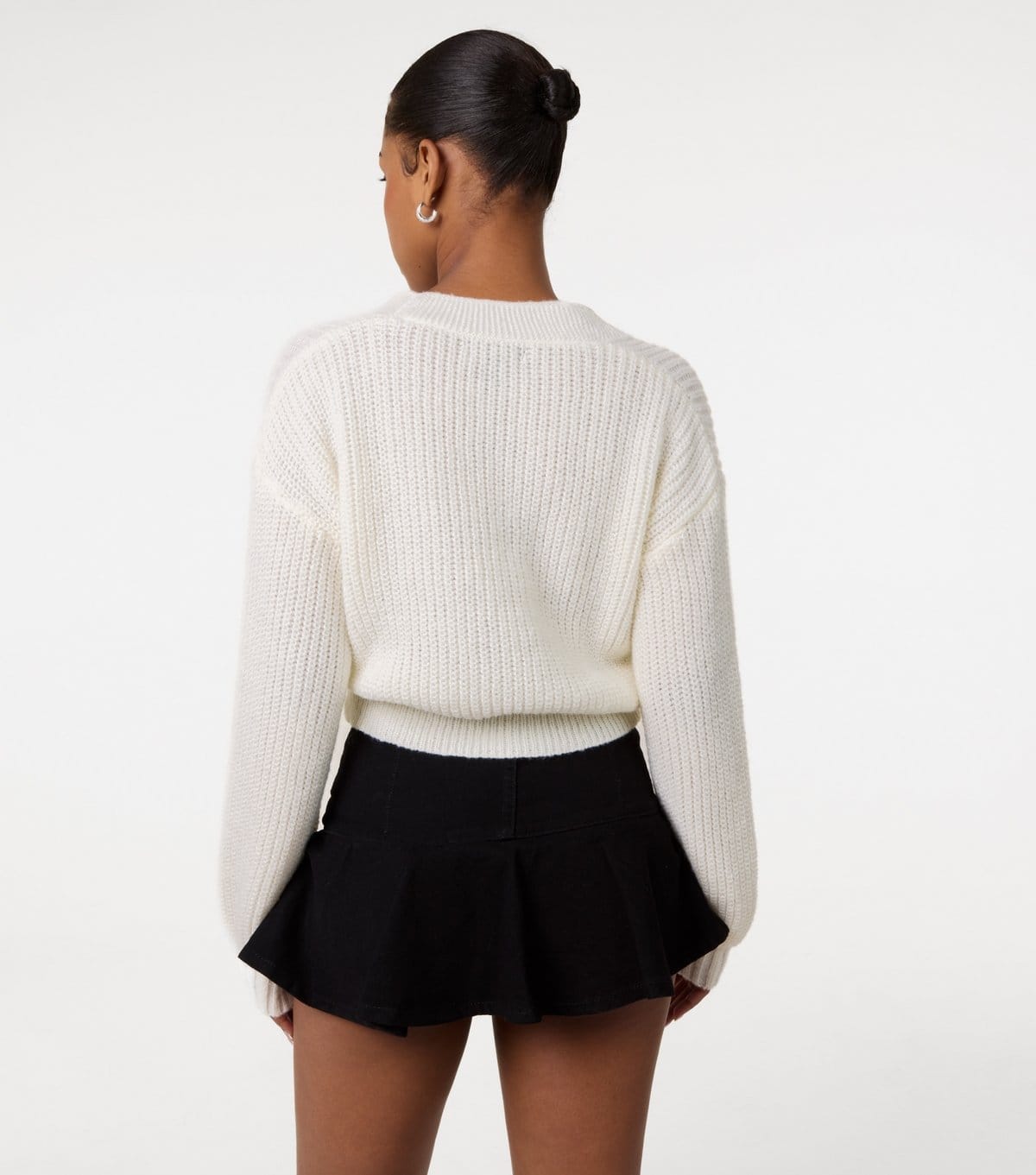 Pink Vanilla Women's Off White Cropped Button Up Cardigan Pink Vanilla New Look - 4