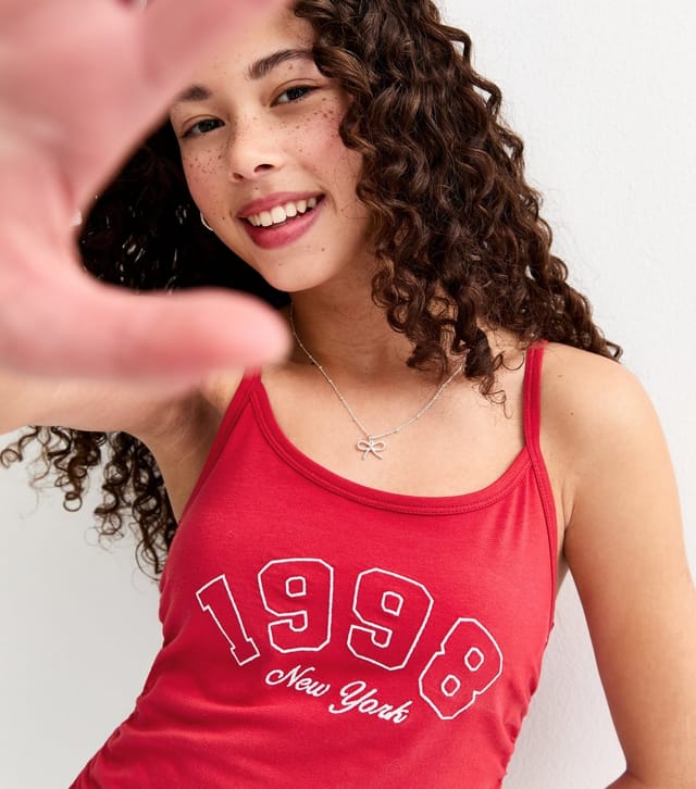 New Look Girls' Red 1998 Ruched Side Vest New Look - 2