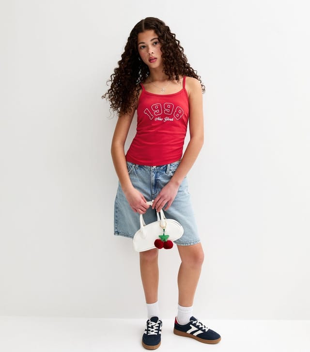 New Look Girls' Red 1998 Ruched Side Vest New Look - 3