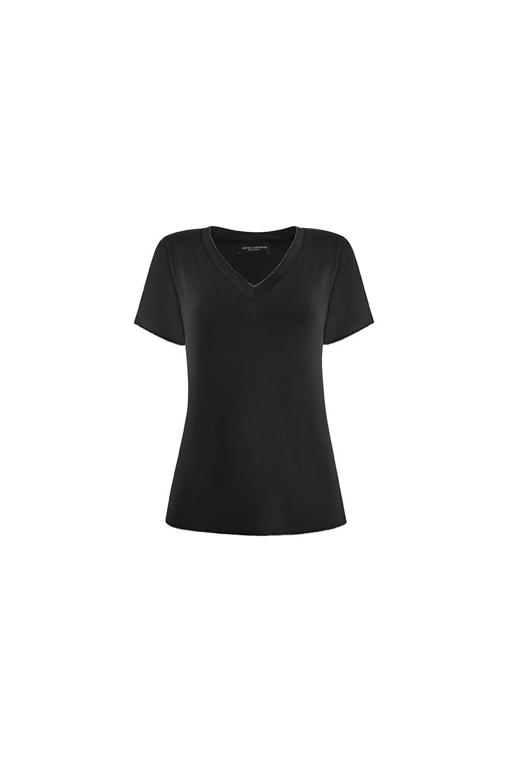 James Lakeland James Lakeland Women's V-neck Black T-shirt - 4