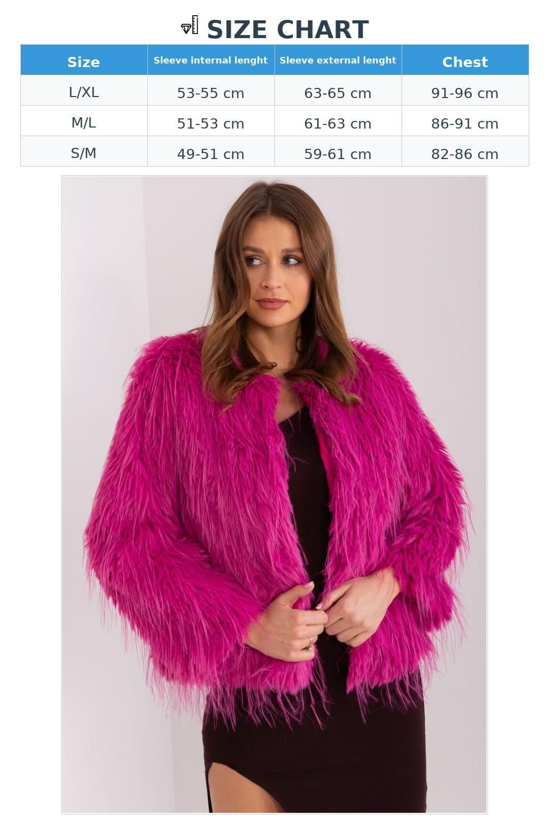 Love Lace Love Lace Women's Elegant Faux Fur Trim Transitional Jacket in Pink - 4