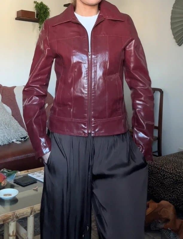 New Look New Look Cherry red leather jacket