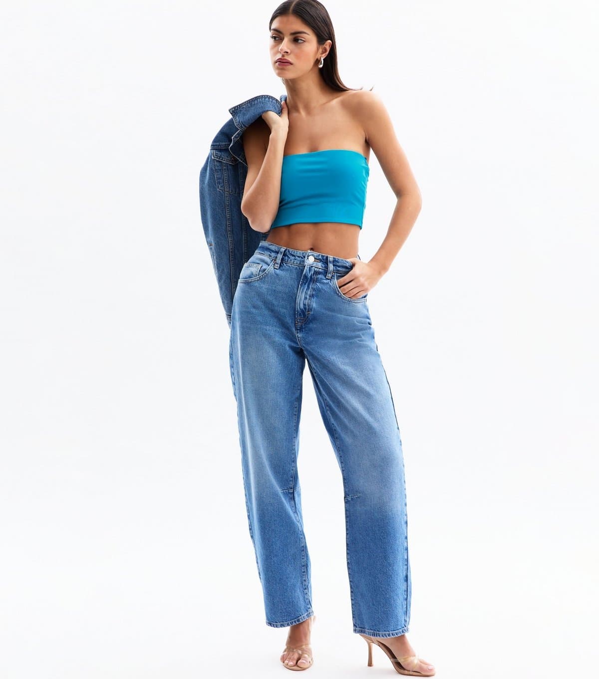 New Look New Look Bright Blue Jersey Bandeau Top