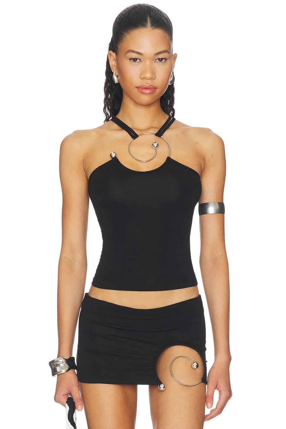 revolve Revolve Black Spiral Strap Tank Top