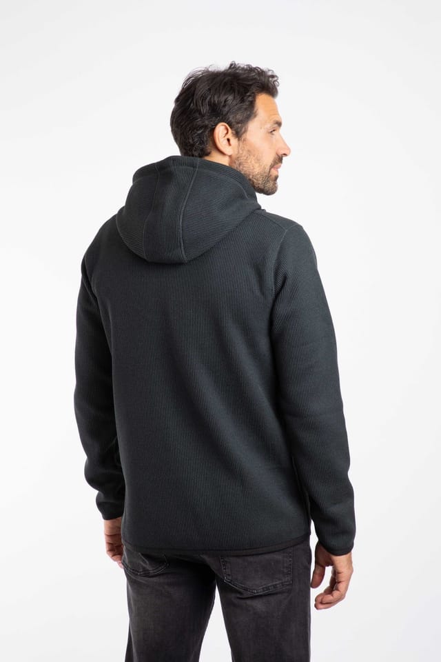 Weird Fish Weird Fish Men's Lockie Full Zip Bonded Fleece Hoodie in Jet Black - 3