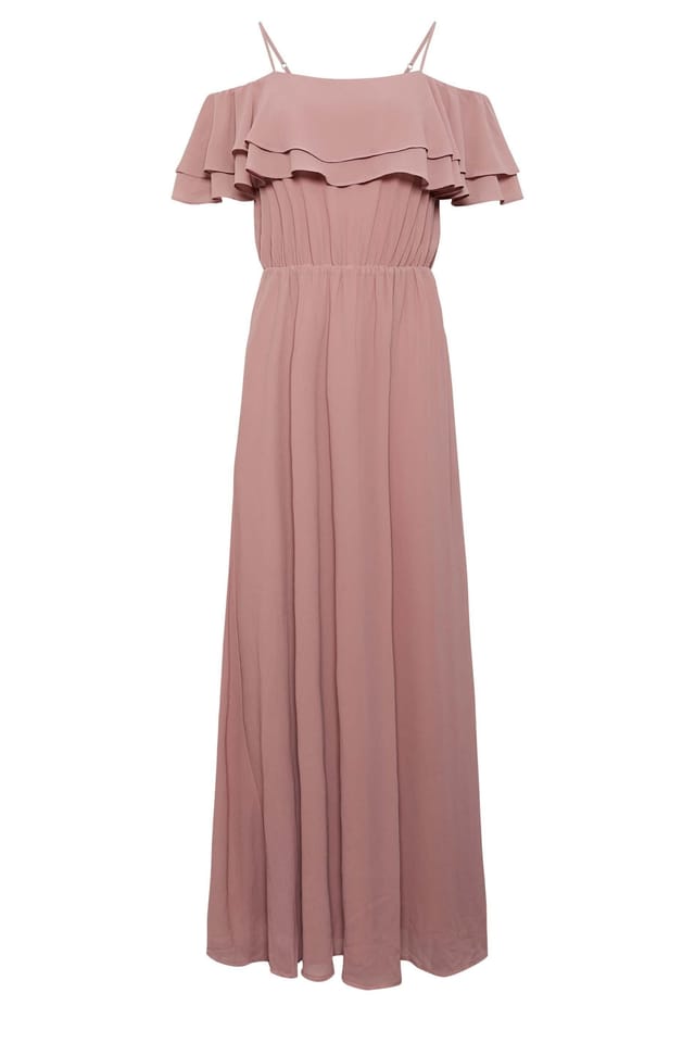 Long Tall Sally Long Tall Sally Women's Tall Ruffle Front Maxi Dress in Pink - 2