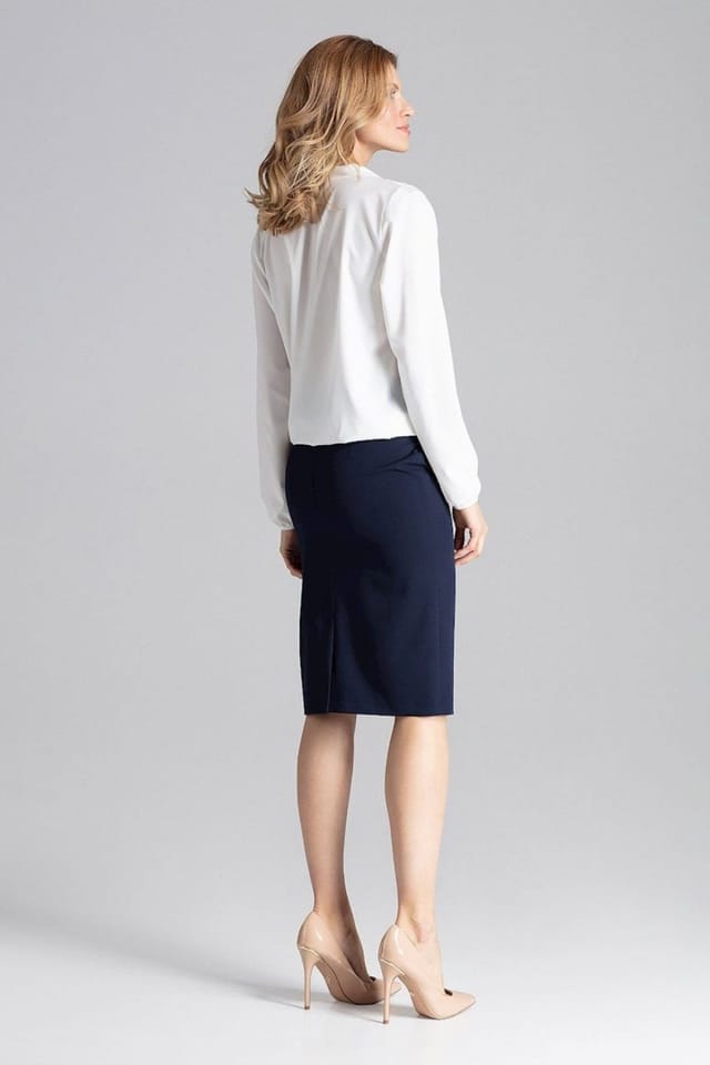 Love Lace Love Lace Women's Elegant Envelope Neck Blouse with Elastic Cuffs Style 129766 in White - 3