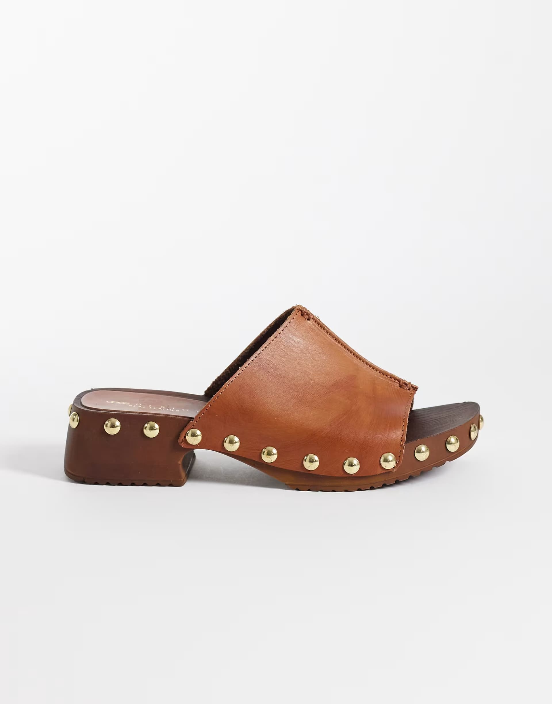 ASOS ASOS DESIGN Franco premium mule sandal clogs in tan leather