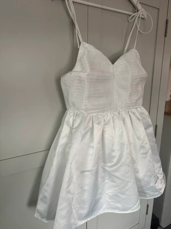collective the label Collective White Satin Mini Dress Petite UK 14 Bridal Hen Party Holiday Ibiza