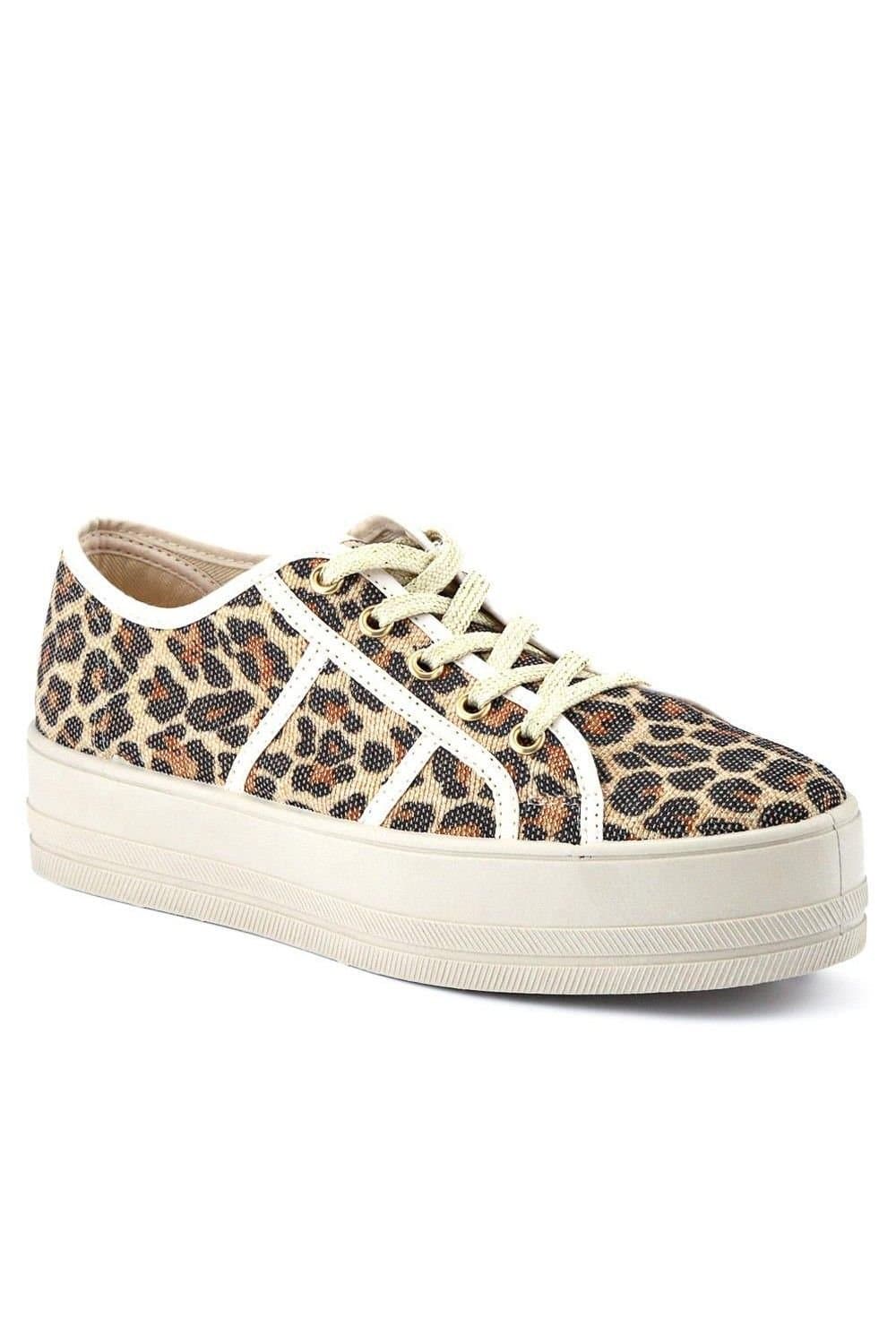 Jones Bootmaker Jones Bootmaker Women's Aveline Platform Trainers in Tan