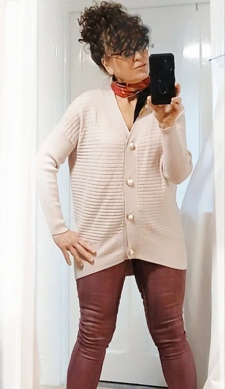 River Island River Island Light Pink Ribbed Knit Cardigan - 1