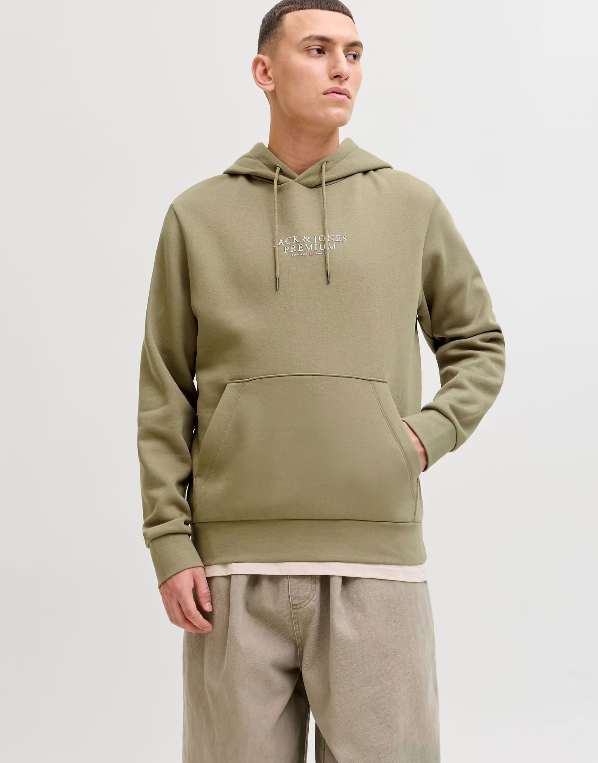 ASOS Jack & Jones Hoodie in moonbeam