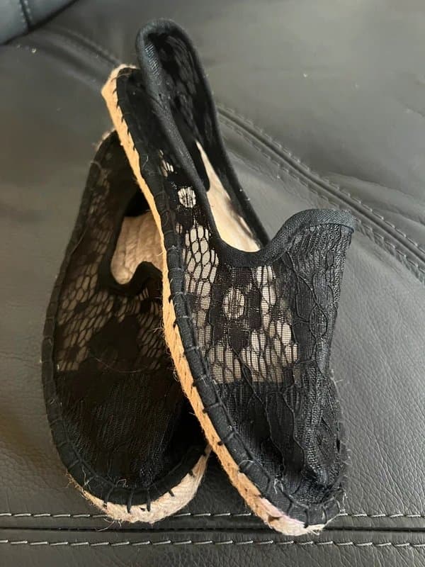 ASOS New Black ASOS lace espadrilles size 6/7