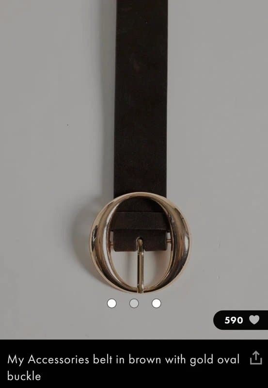 ASOS ASOS Brown Belt with gold oval