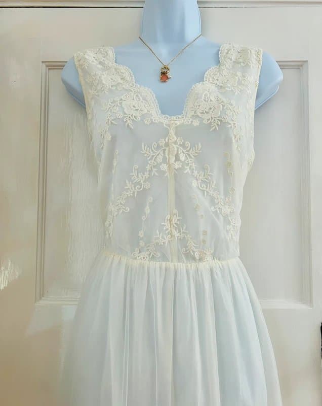 Marks & Spencer Embroidered ivory lace Midi dress special occasion wedding holiday party 14