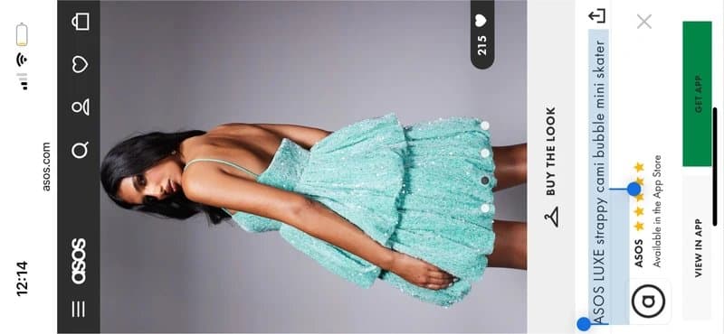 ASOS ASOS Luxe strappy cami bubble mini skater dress in green sequin