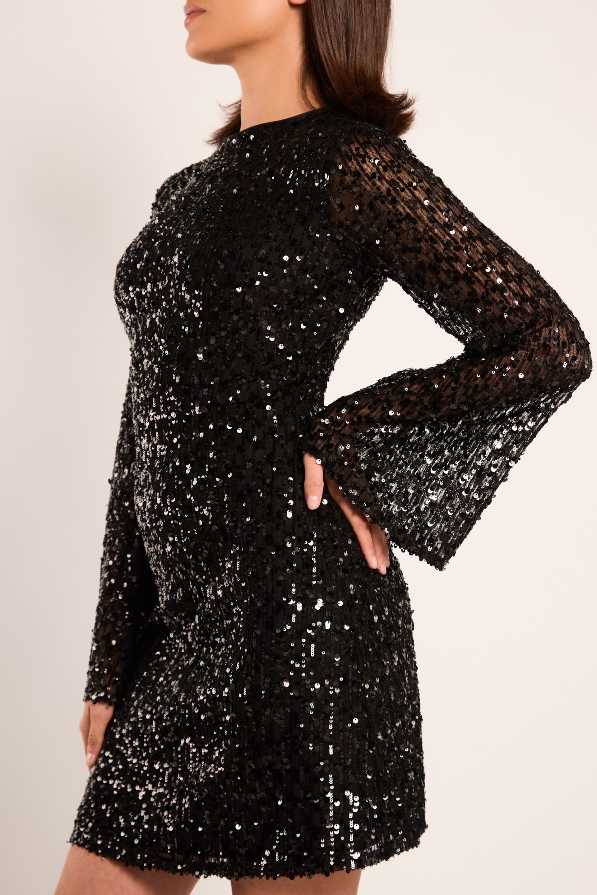 Jaded Rose Jaded Rose Black Sequin Mini Dress