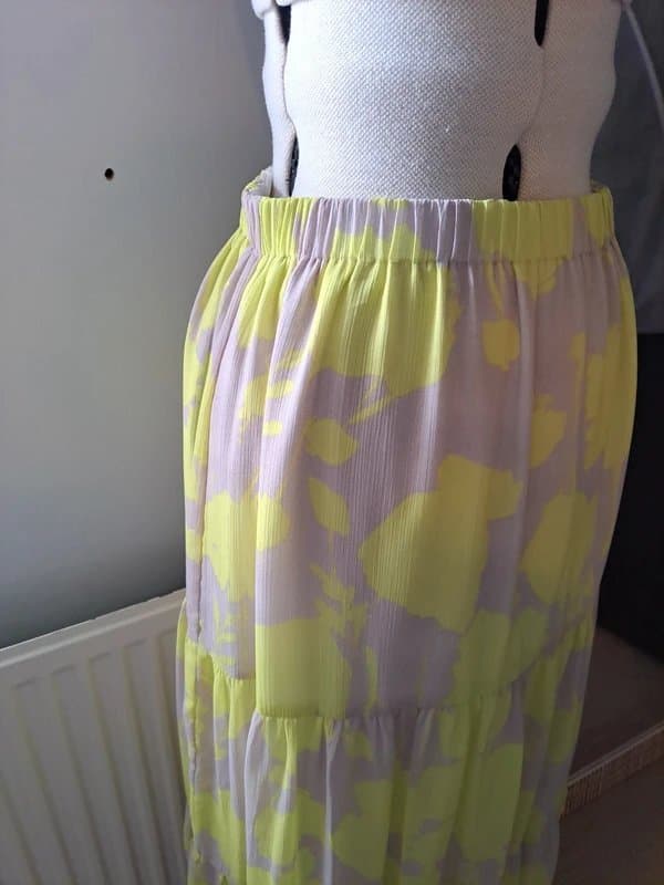 ASOS Design Asos Design uk12 neon chiffon tiered midi skirt
