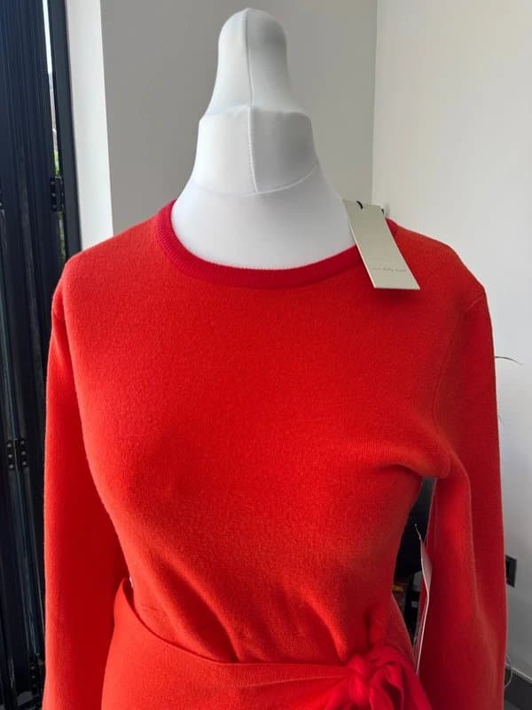 Never Fully Dressed Never fully dressed red/orange contrast midi dress size M
