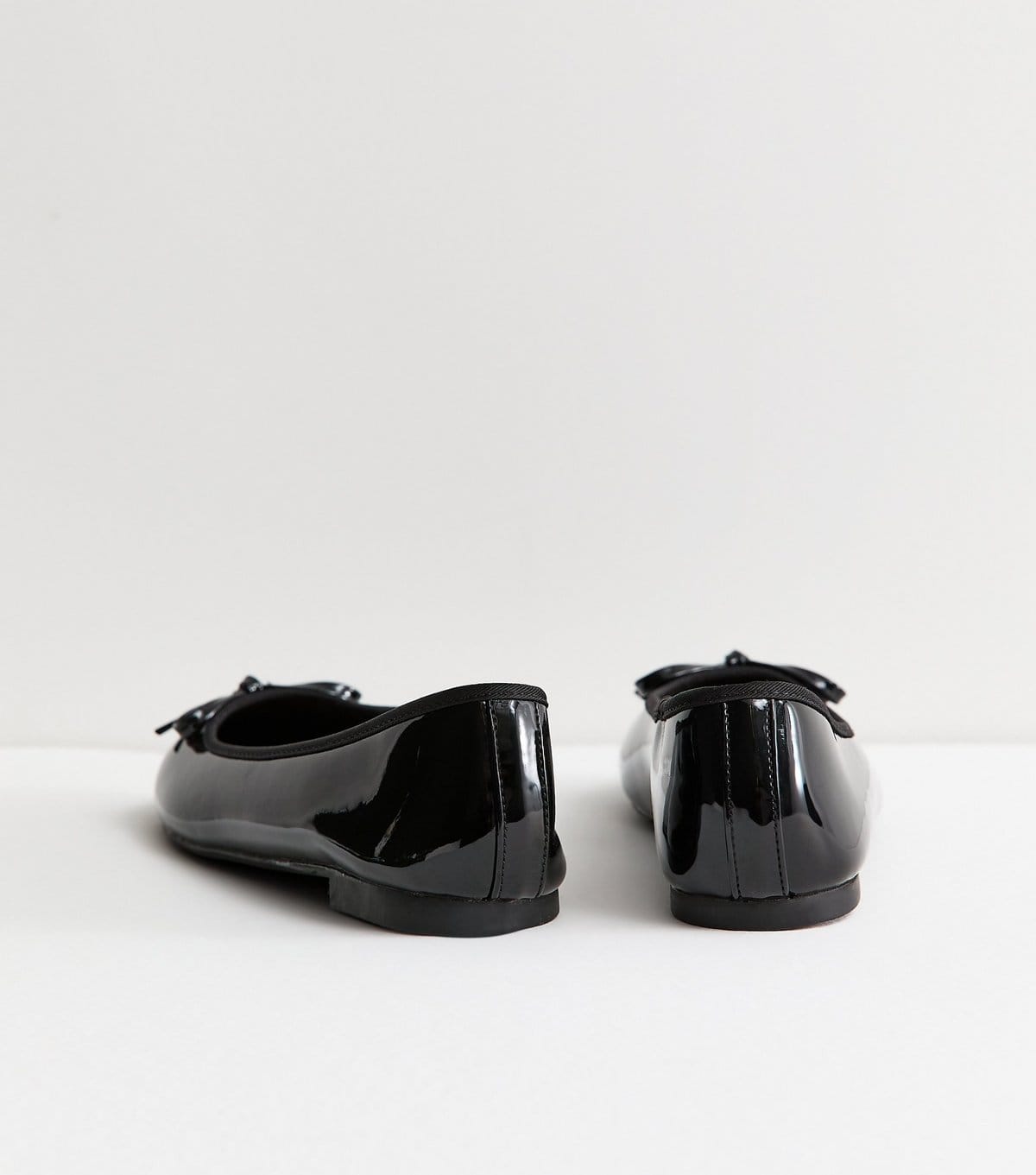 New Look Women's Black Patent Faux Leather Ballet Pumps Vegan New Look - 4