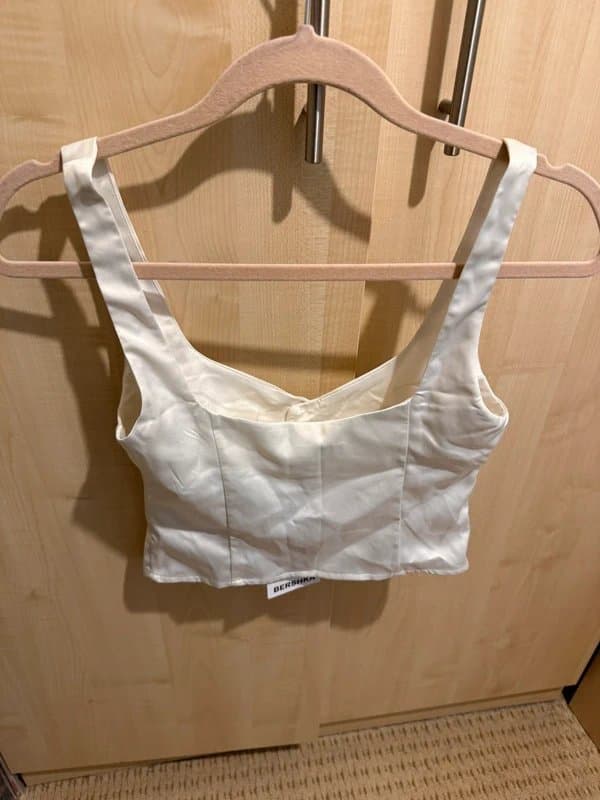 Bershka White crop top