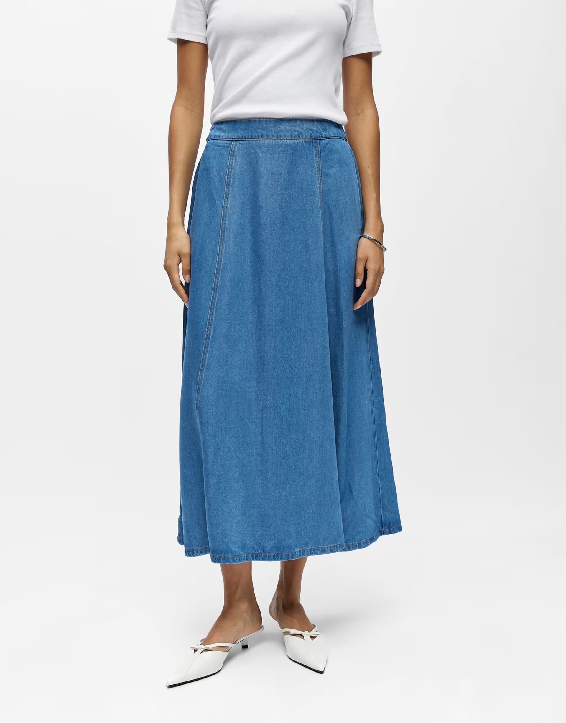 ASOS Object Maxi skirt in light blue denim