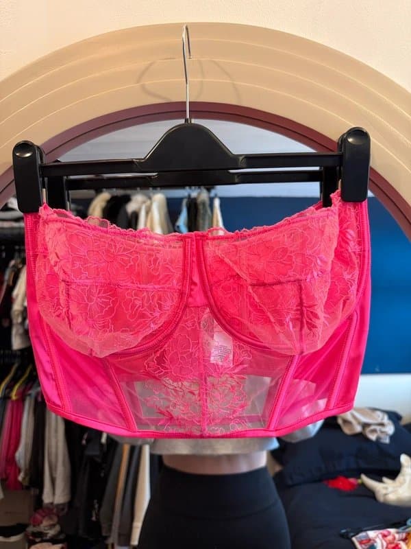 ASOS Neon Pink ASOS Corset Style Bra Top - 38G