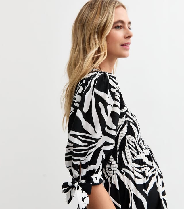 New Look Women's Maternity Black Tiered Floral Print Midi Dress New Look - 2