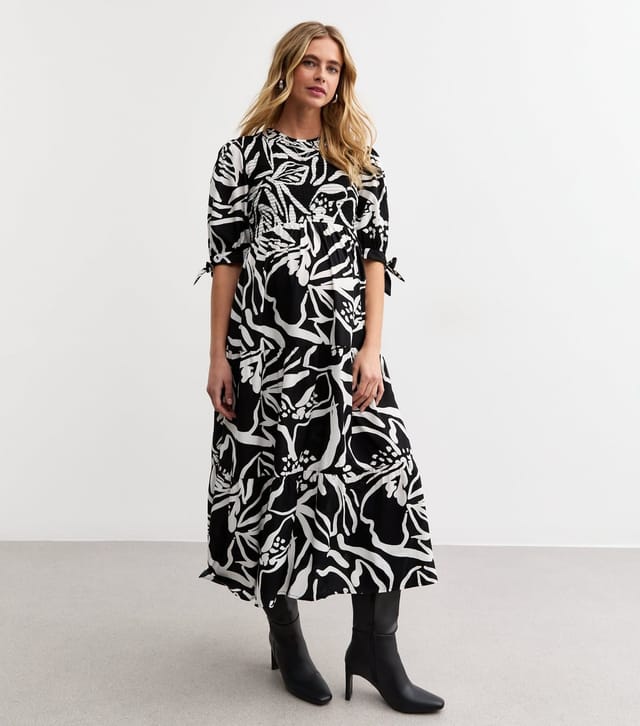 New Look Women's Maternity Black Tiered Floral Print Midi Dress New Look - 3