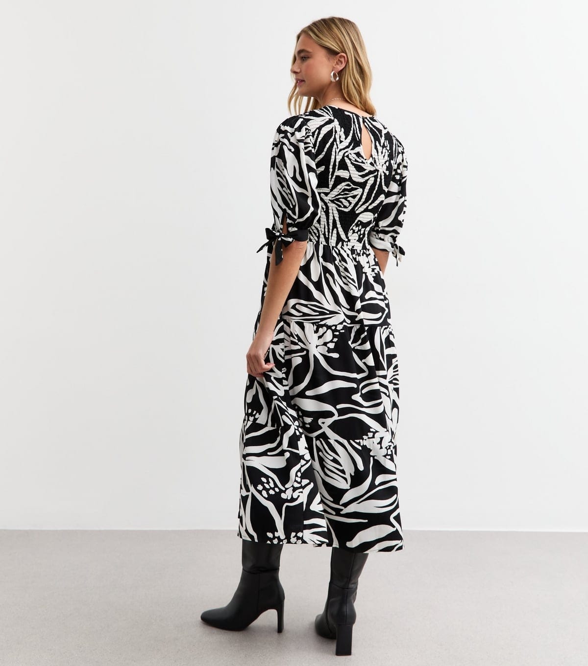 New Look Women's Maternity Black Tiered Floral Print Midi Dress New Look - 4