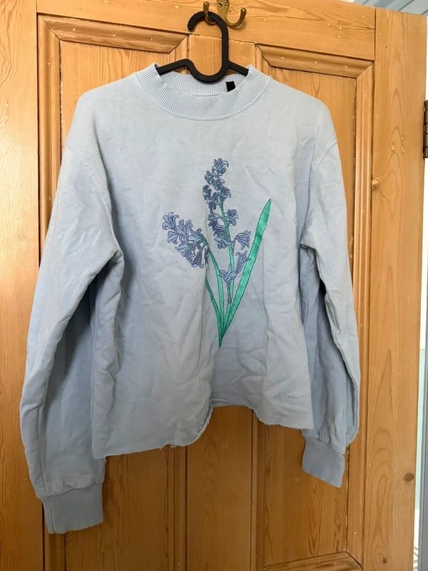 Topshop Light Blue Floral Sweatshirt