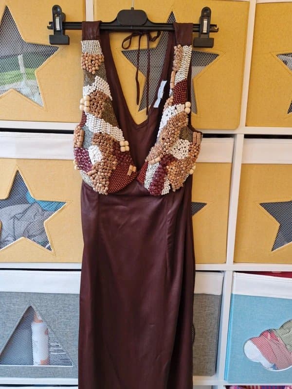 Never Fully Dressed Never fully dressed women's Chocolate Beaded Allegra Dress size 8