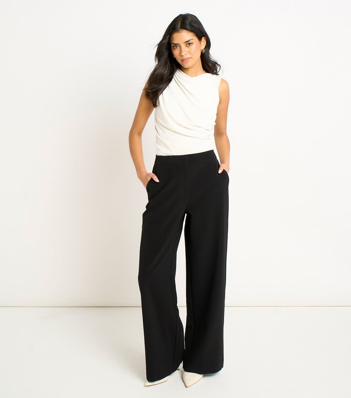 Gini London Women's Black Wide Leg Trousers Gini London New Look
