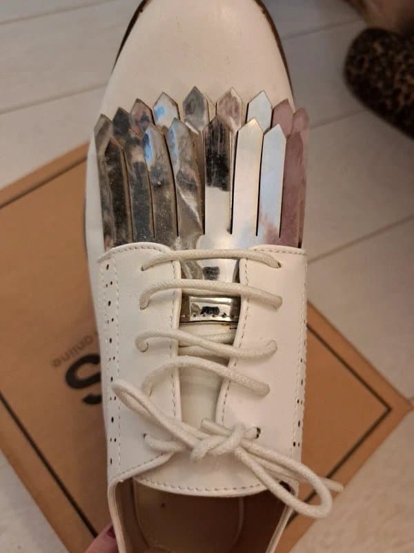 ASOS White leather brogue shoes