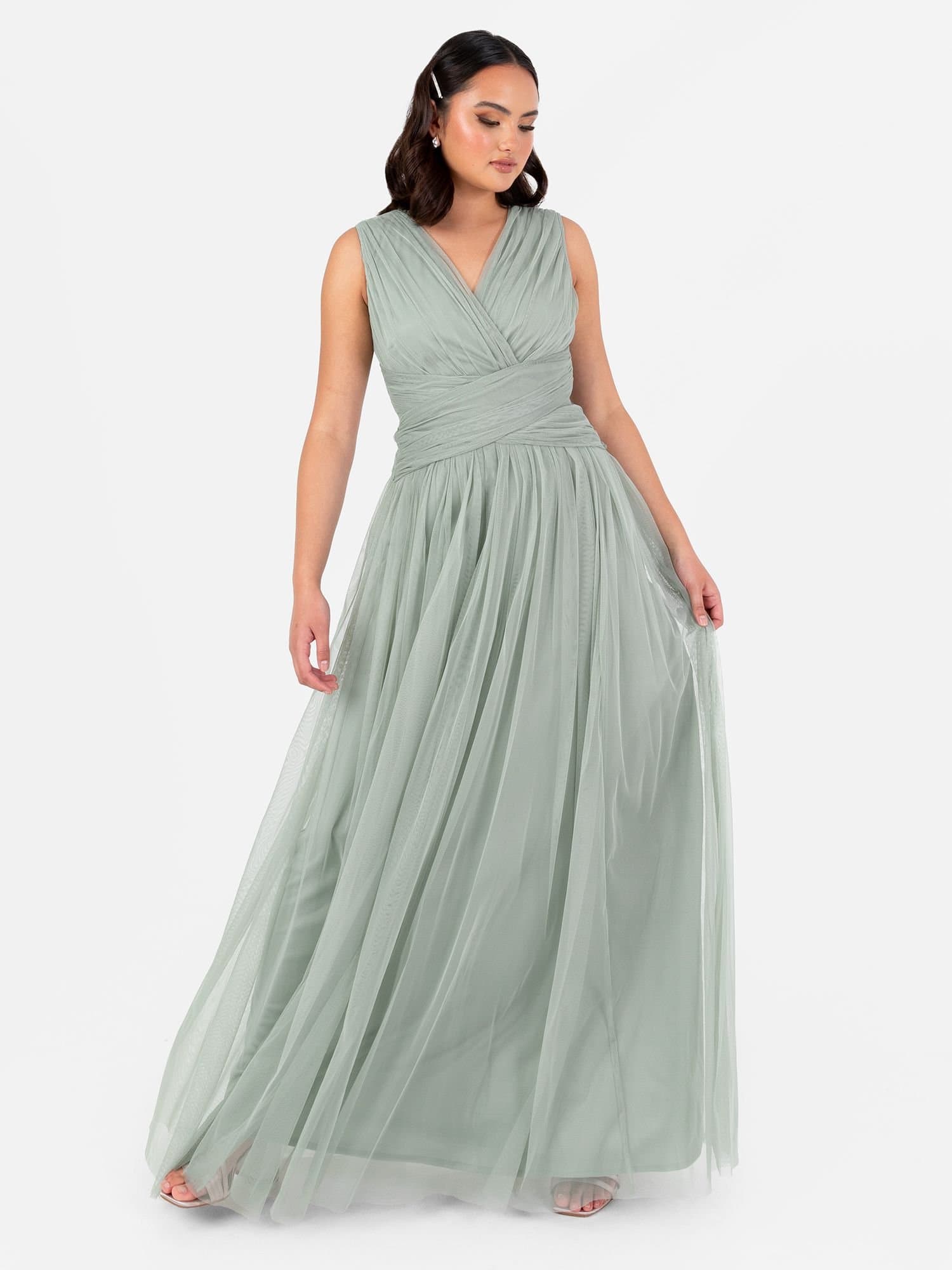 Anaya with Love Anaya with Love Women's Sleeveless V Neck Maxi Dress in Green