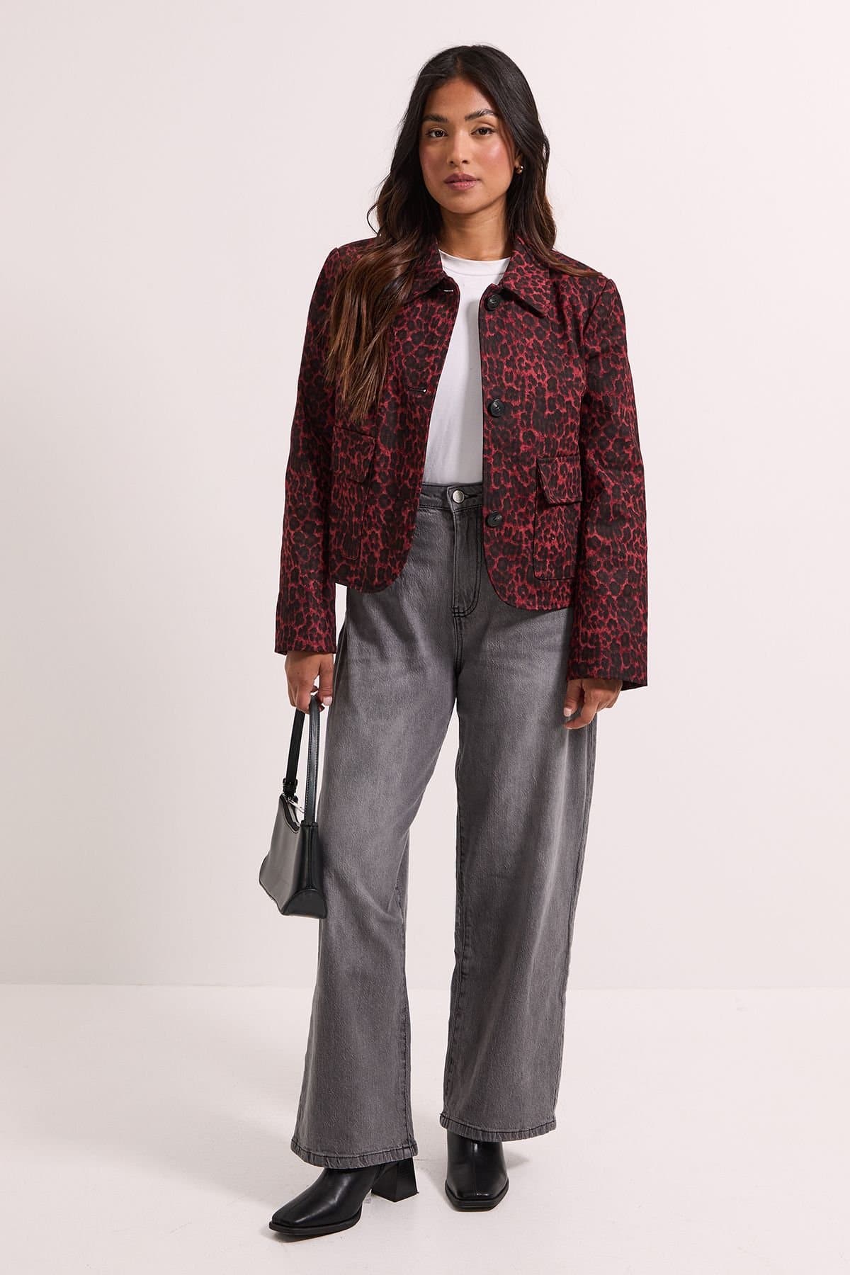 Dorothy Perkins Dorothy Perkins Red Animal Print Jacket in Petite